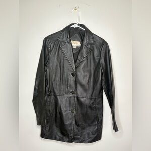 Worthington Black Leather Coat